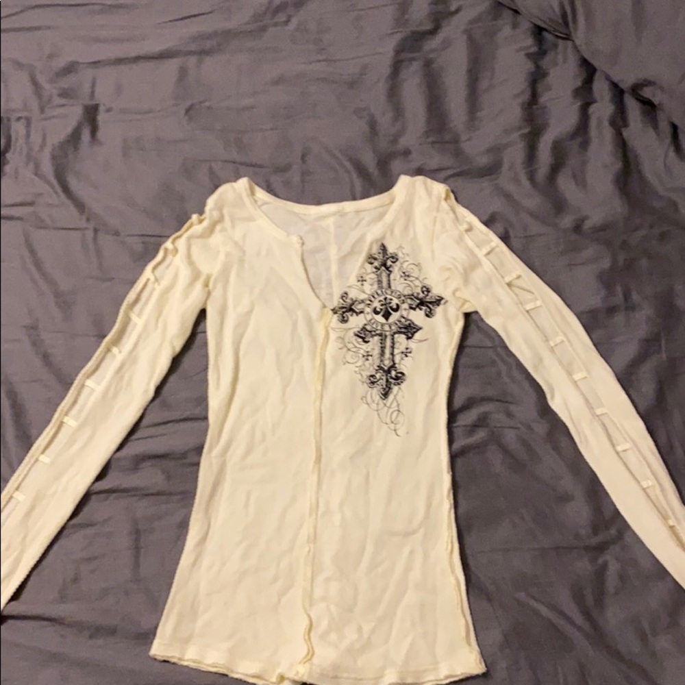 Long sleeve Affliction bling shirt